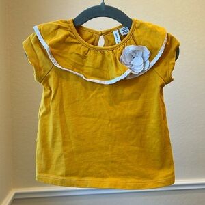 Janie & Jack Golden Yellow Shirt with Flower